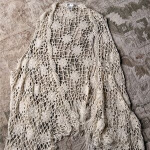 Say What? Cream Crochet Knitwear